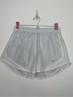 Nike White Women's Running Shorts with Side Mesh Panels